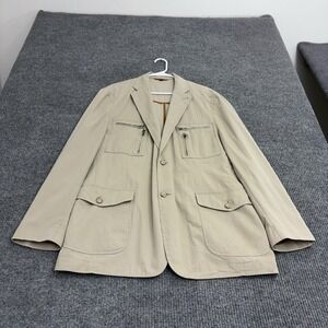 Kroon Sport Coat Mens 44R Tan Cotton Polyamide Utility Field Jacket Casual